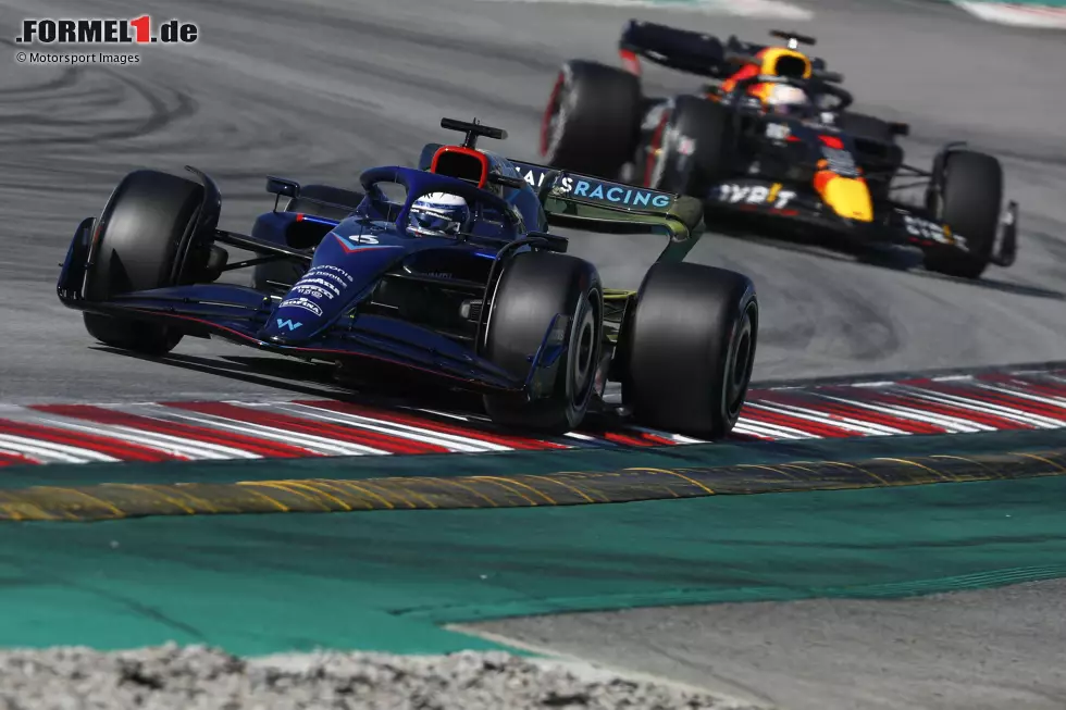 Foto zur News: Nicholas Latifi (Williams) und Max Verstappen (Red Bull)