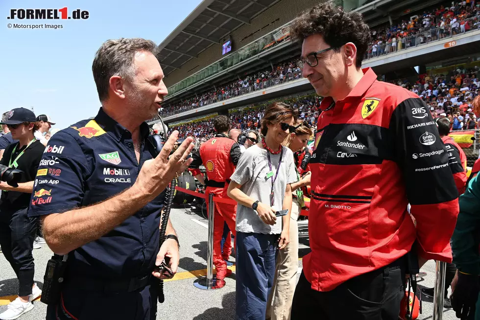 Foto zur News: Christian Horner und Mattia Binotto