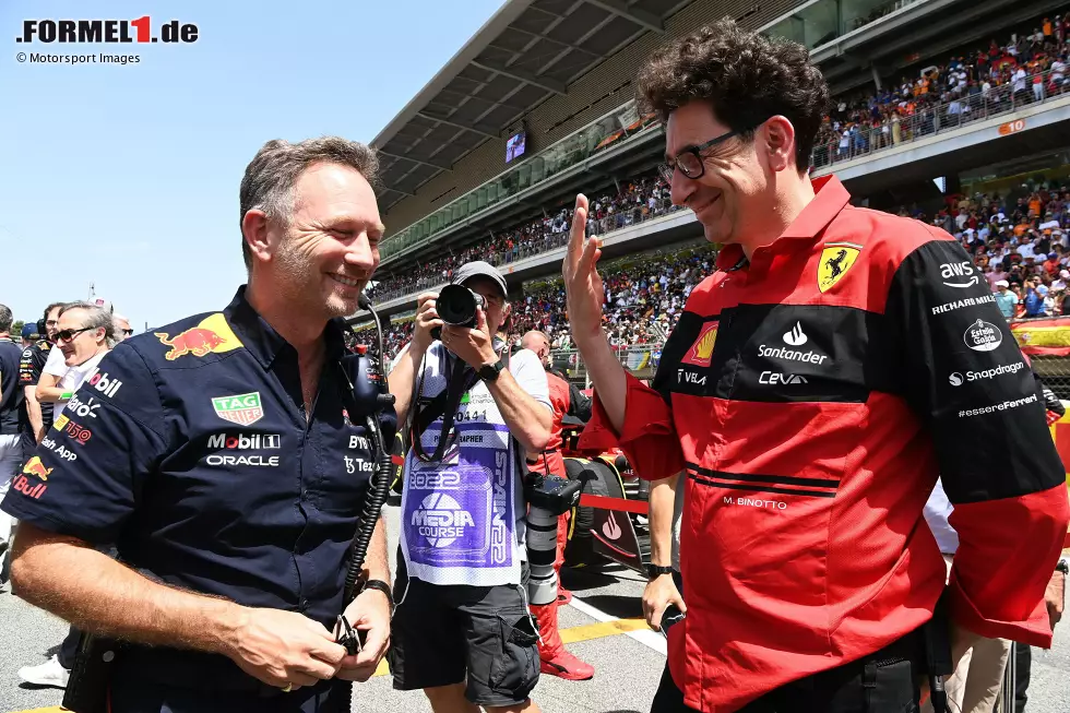 Foto zur News: Christian Horner und Mattia Binotto