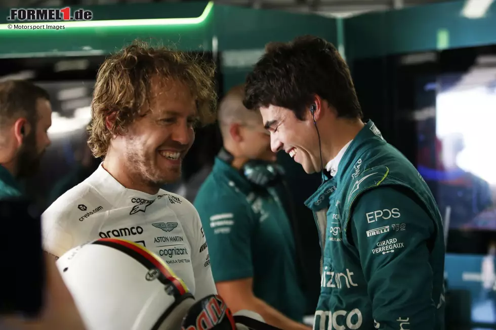 Foto zur News: Sebastian Vettel (Aston Martin) und Lance Stroll (Aston Martin)