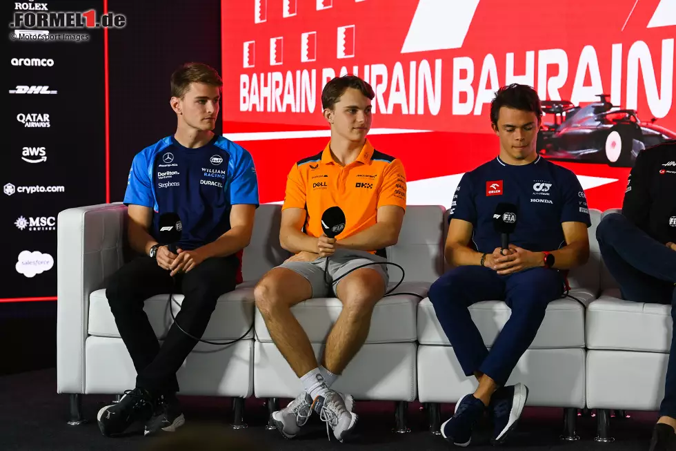 Foto zur News: Logan Sargeant (Williams), Oscar Piastri (McLaren) und Nyck de Vries (AlphaTauri)