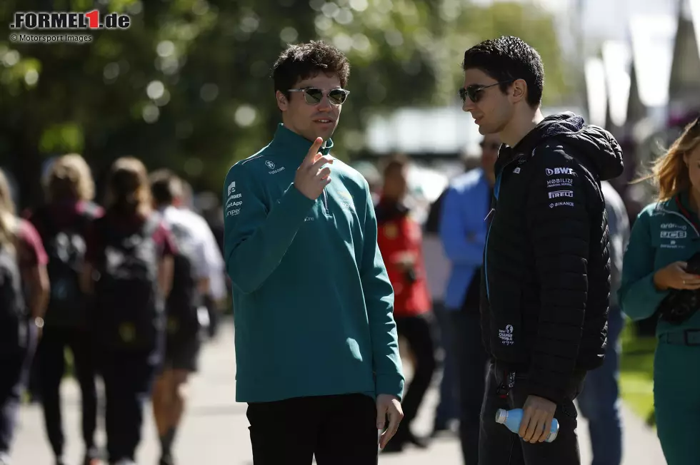 Foto zur News: Lance Stroll (Aston Martin) und Esteban Ocon (Alpine)