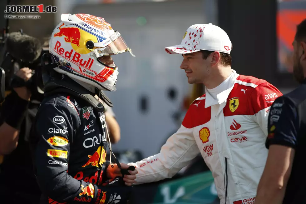 Foto zur News: Charles Leclerc (Ferrari) und Max Verstappen (Red Bull)