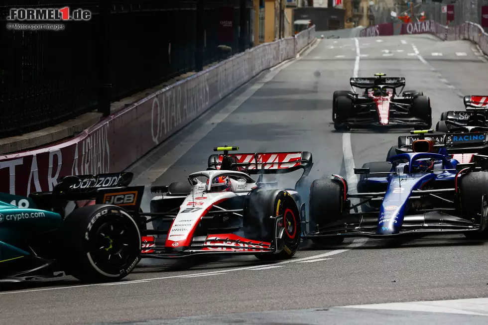 Foto zur News: Lance Stroll (Aston Martin), Nico Hülkenberg (Haas) und Logan Sargeant (Williams)