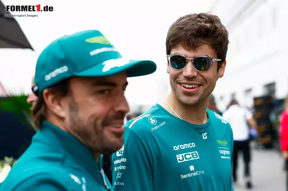 Foto zur News: Lance Stroll (Aston Martin) und Fernando Alonso (Aston Martin)