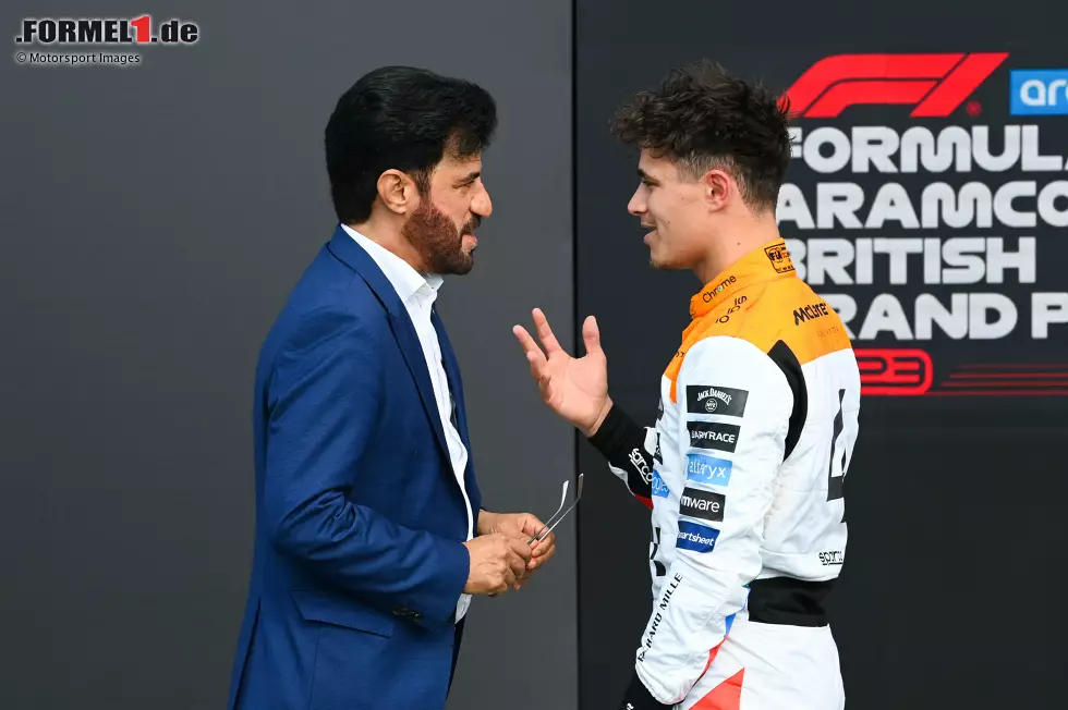 Foto zur News: Mohammed bin Sulayem und Lando Norris (McLaren)