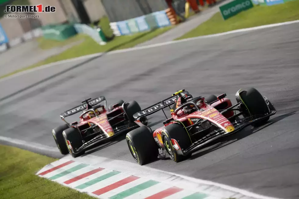 Foto zur News: Carlos Sainz (Ferrari) und Charles Leclerc (Ferrari)