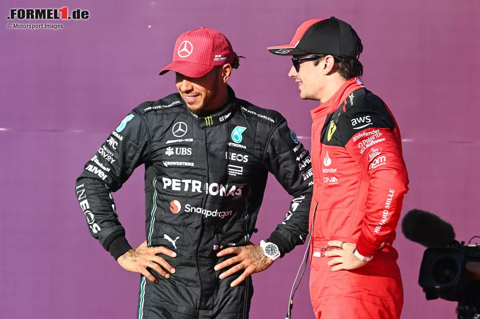 Foto zur News: Lewis Hamilton (Mercedes) und Charles Leclerc (Ferrari)