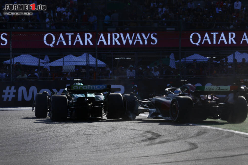 Foto zur News: Lance Stroll (Aston Martin) und Valtteri Bottas (Alfa Romeo)