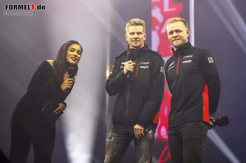 Foto zur News: Nico Hülkenberg (Haas) und Kevin Magnussen (Haas)