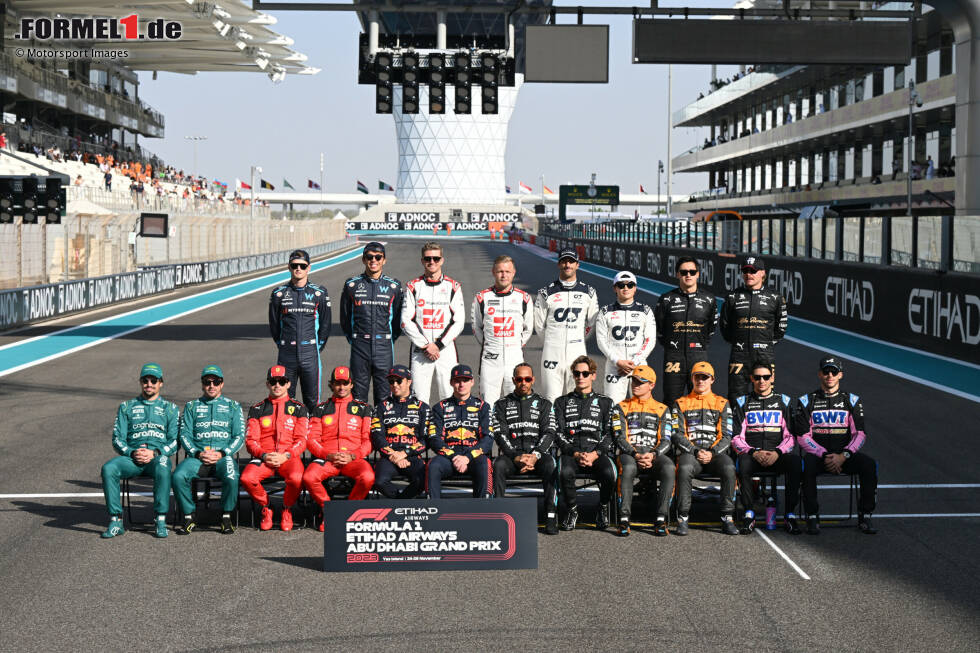 Foto zur News: Guanyu Zhou (Alfa Romeo), Logan Sargeant (Williams), Nico Hülkenberg (Haas), Kevin Magnussen (Haas), Daniel Ricciardo (AlphaTauri), Yuki Tsunoda (AlphaTauri), Valtteri Bottas (Alfa Romeo), Lance Stroll (Aston Martin), Fernando Alonso (Aston Martin), Charl