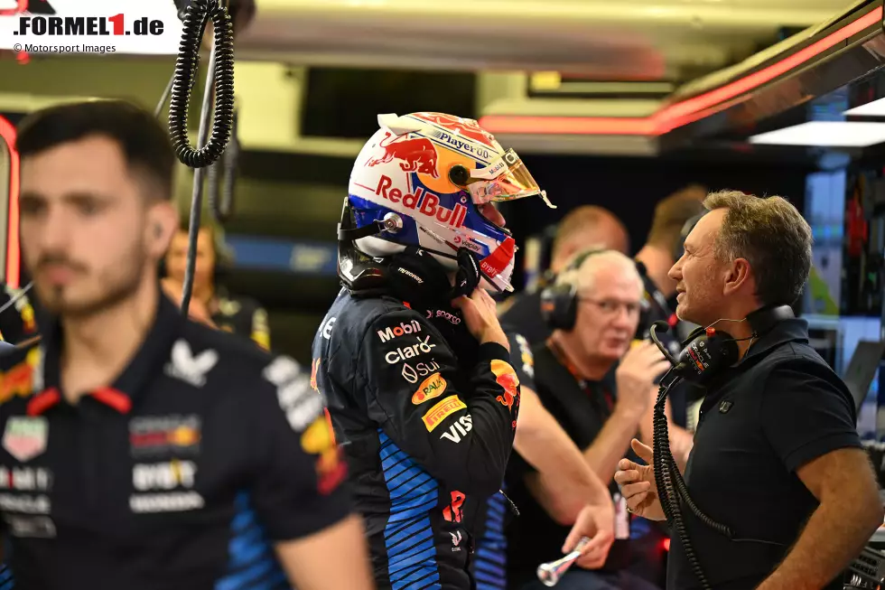 Foto zur News: Max Verstappen (Red Bull) und Christian Horner