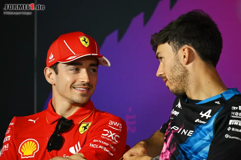 Foto zur News: Charles Leclerc (Ferrari) und Pierre Gasly (Alpine)