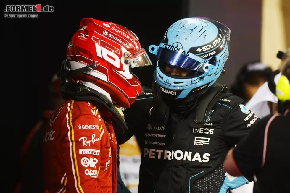 Foto zur News: Charles Leclerc (Ferrari) und George Russell (Mercedes)