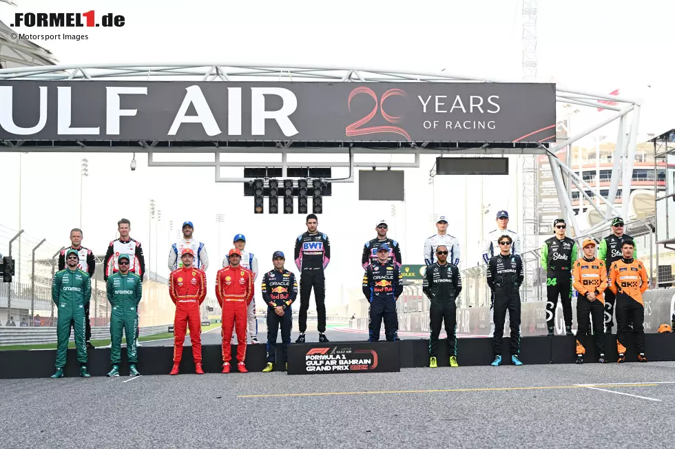 Foto zur News: Guanyu Zhou (Sauber), Kevin Magnussen (Haas), Nico Hülkenberg (Haas), Daniel Ricciardo (Racing Bulls), Yuki Tsunoda (Racing Bulls), Esteban Ocon (Alpine), Pierre Gasly (Alpine), Logan Sargeant (Williams), Valtteri Bottas (Sauber), Fernando Alonso (Aston M