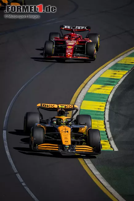 Foto zur News: Lando Norris (McLaren) und Charles Leclerc (Ferrari)