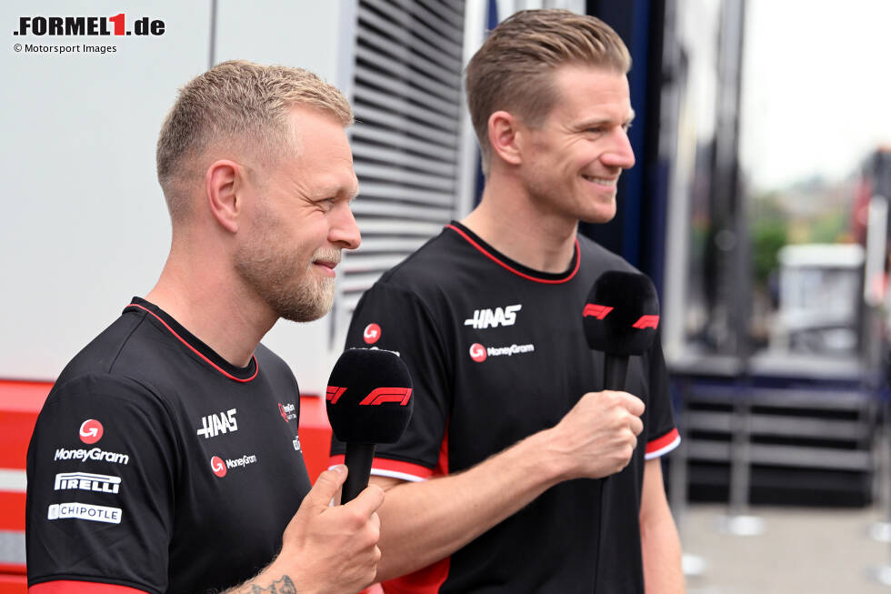 Foto zur News: Kevin Magnussen (Haas) und Nico Hülkenberg (Haas)