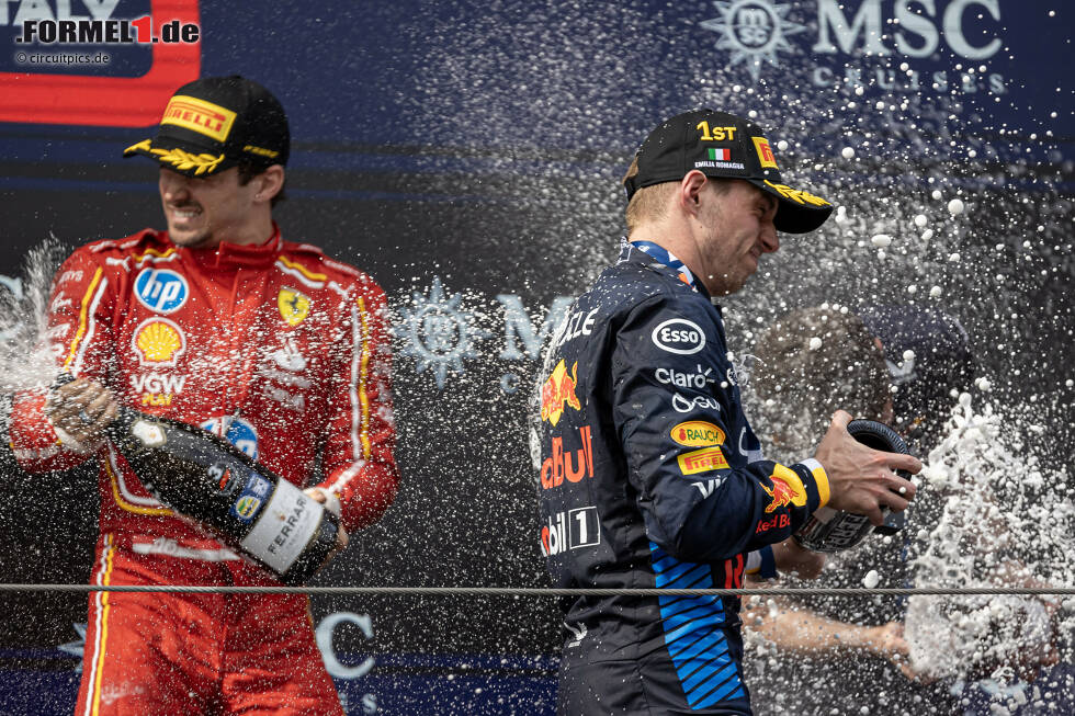 Foto zur News: Charles Leclerc (Ferrari) und Max Verstappen (Red Bull)