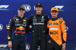 Foto zur News: George Russell (Mercedes), Max Verstappen (Red Bull) und Lando Norris (McLaren)