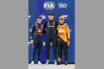 Foto zur News: George Russell (Mercedes), Max Verstappen (Red Bull) und Lando Norris (McLaren)
