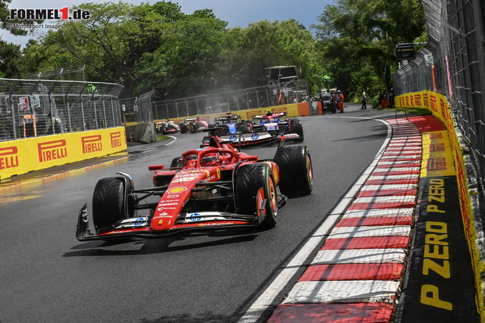 Foto zur News: Alexander Albon (Williams), Charles Leclerc (Ferrari) und Yuki Tsunoda (Racing Bulls)