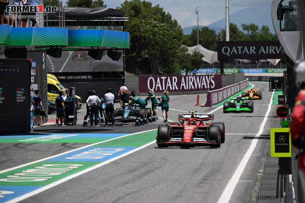 Foto zur News: Carlos Sainz (Ferrari), Valtteri Bottas (Sauber) und Lando Norris (McLaren)