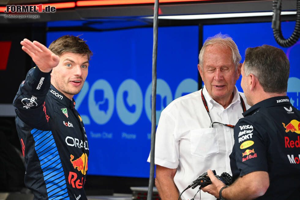 Foto zur News: Max Verstappen (Red Bull), Helmut Marko und Christian Horner