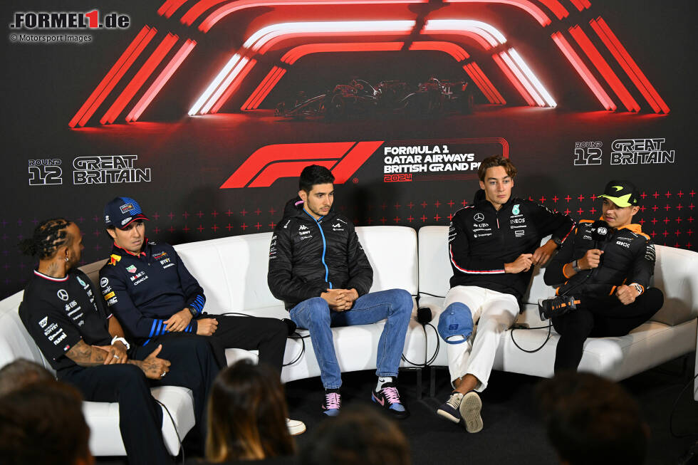 Foto zur News: Lewis Hamilton (Mercedes), Sergio Perez (Red Bull), Esteban Ocon (Alpine), George Russell (Mercedes) und Lando Norris (McLaren)