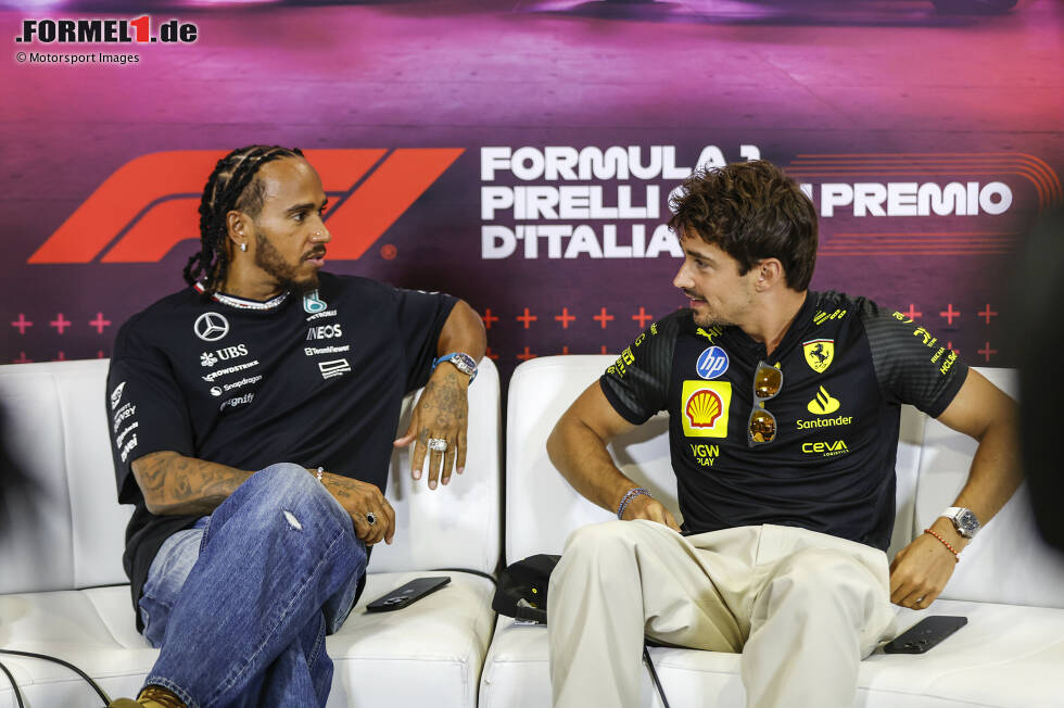 Foto zur News: Lewis Hamilton (Mercedes) und Charles Leclerc (Ferrari)