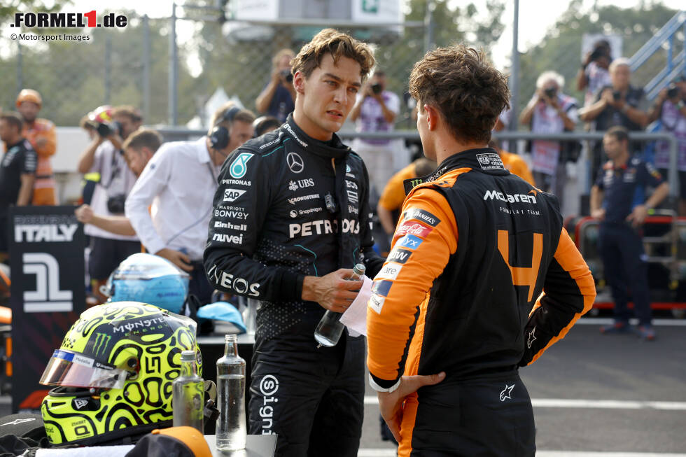 Foto zur News: George Russell (Mercedes) und Lando Norris (McLaren)