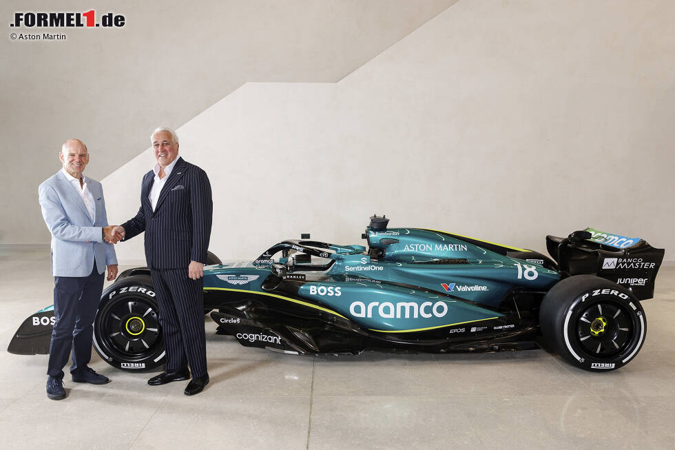 Foto zur News: Adrian Newey mit Lawrence Stroll (Aston Martin)