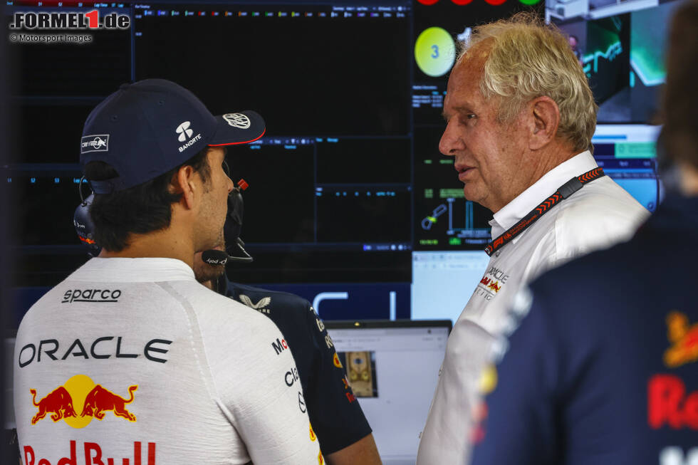 Foto zur News: Sergio Perez (Red Bull) und Helmut Marko