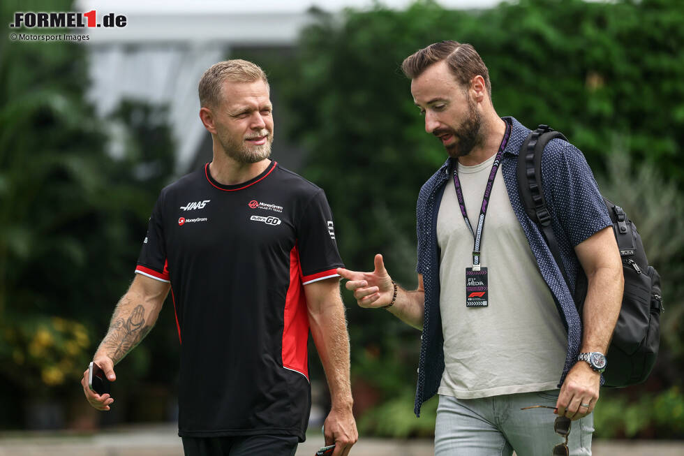 Foto zur News: Kevin Magnussen (Haas) und James Hinchcliffe