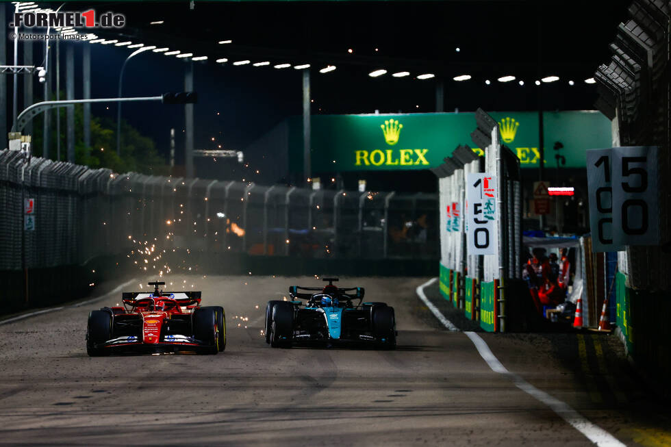 Foto zur News: Charles Leclerc (Ferrari) und George Russell (Mercedes)