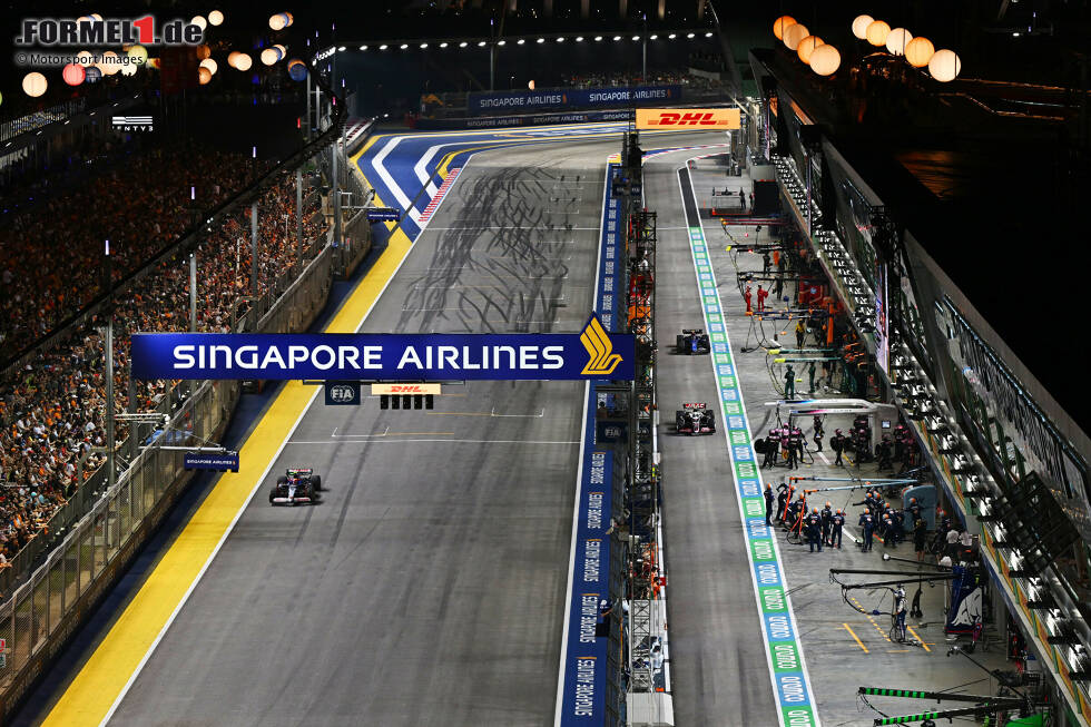 Foto zur News: Yuki Tsunoda (Racing Bulls), Nico Hülkenberg (Haas) und Franco Colapinto (Williams)