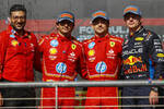 Foto zur News: Charles Leclerc (Ferrari), Carlos Sainz (Ferrari) und Max Verstappen (Red Bull)