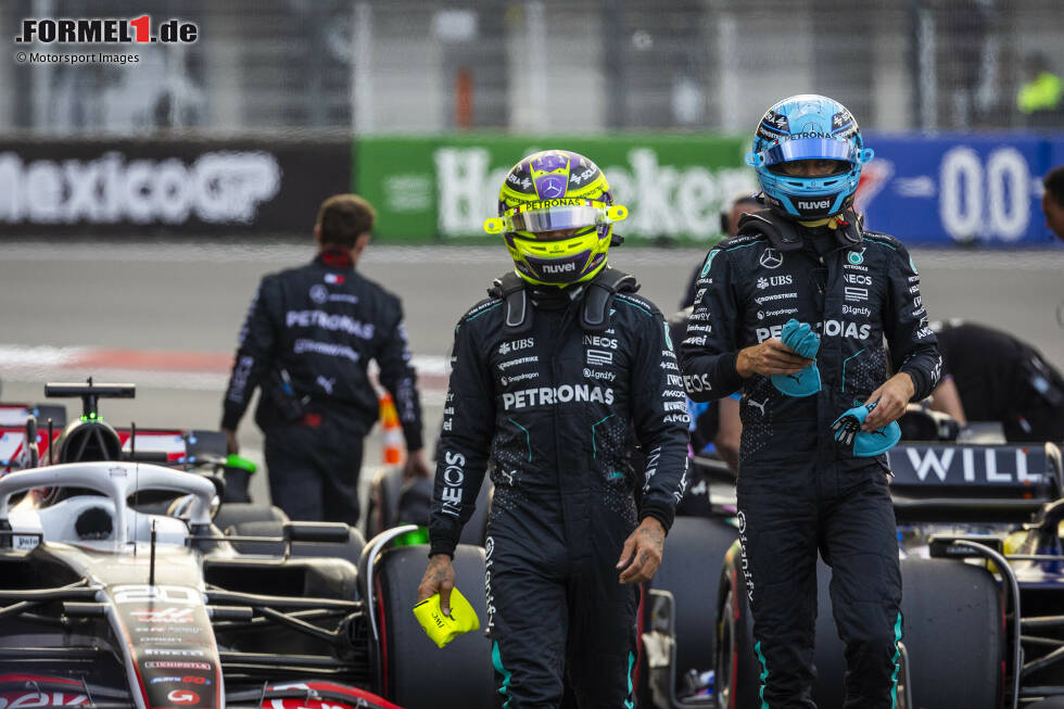 Foto zur News: Lewis Hamilton (Mercedes) und George Russell (Mercedes)