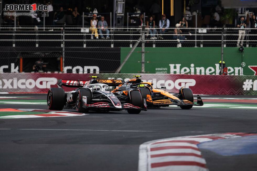 Foto zur News: Nico Hülkenberg (Haas) und Lando Norris (McLaren)