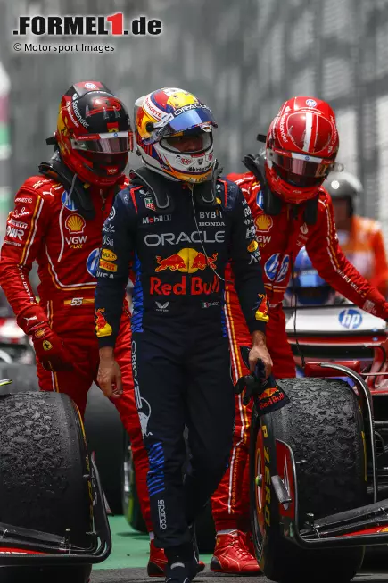 Foto zur News: Sergio Perez (Red Bull), Carlos Sainz (Ferrari) und Charles Leclerc (Ferrari)