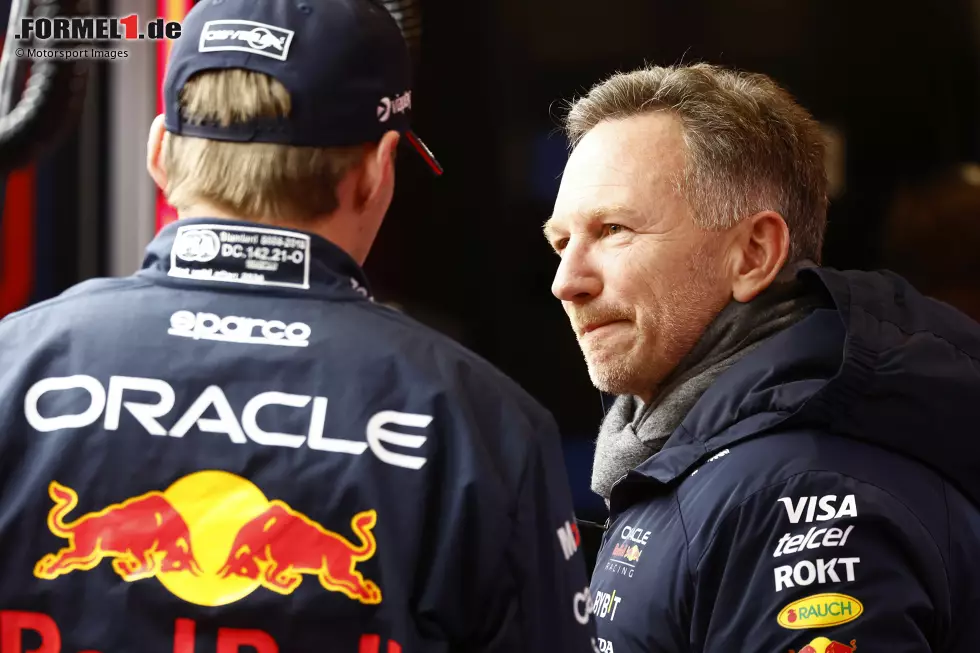 Foto zur News: Max Verstappen (Red Bull) und Christian Horner