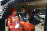 Foto zur News: Carlos Sainz (Ferrari), George Russell (Mercedes) und Lewis Hamilton (Mercedes)