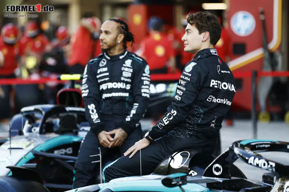 Foto zur News: Lewis Hamilton (Mercedes) und George Russell (Mercedes)