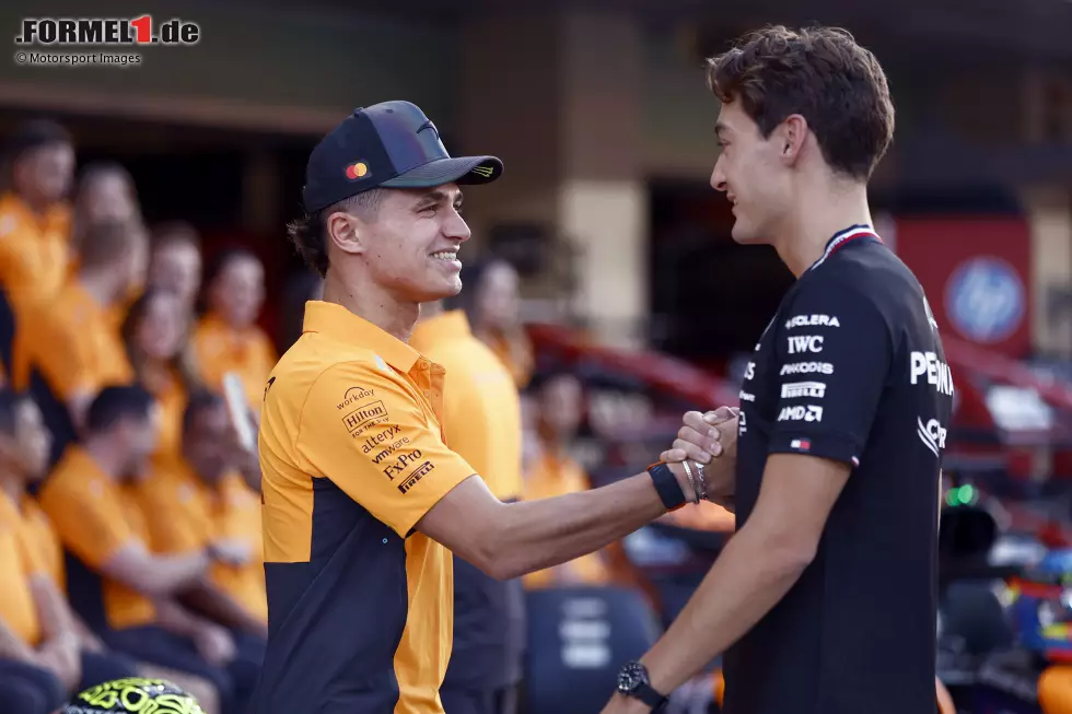 Foto zur News: Lando Norris (McLaren) und George Russell (Mercedes)