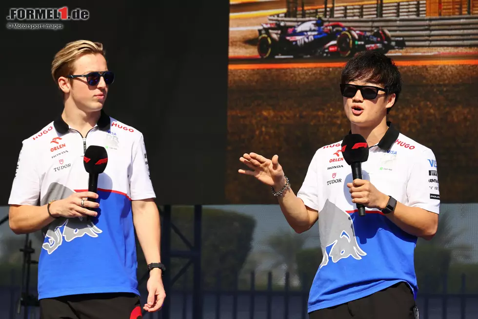 Foto zur News: Liam Lawson (Racing Bulls) und Yuki Tsunoda (Racing Bulls)