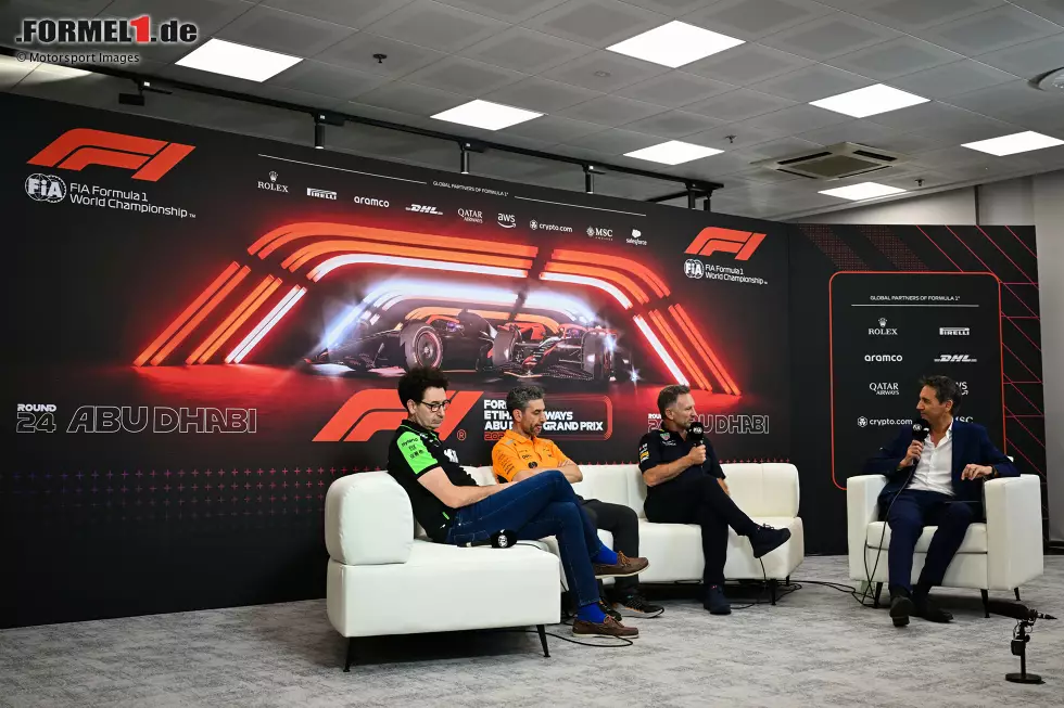 Foto zur News: Mattia Binotto (Sauber), Andrea Stella (McLaren) und Christian Horner (Red Bull)