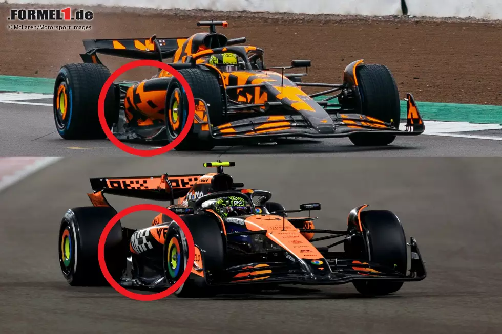 Foto zur News: McLaren MCL39 (oben) und MCL38 (unten) im Vergleich