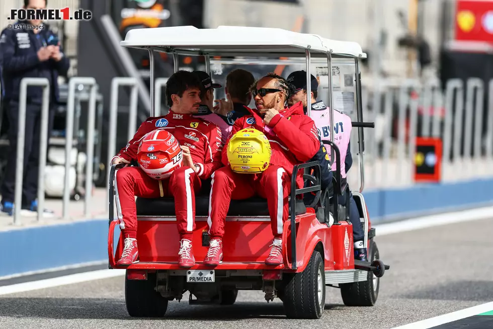 Foto zur News: Charles Leclerc (Ferrari) und Lewis Hamilton (Ferrari)