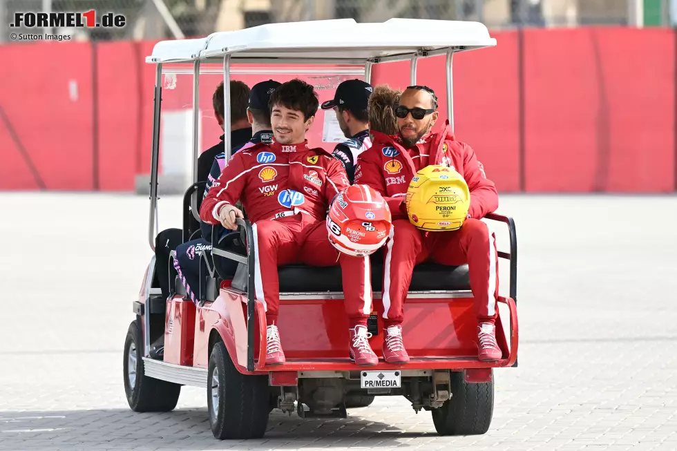 Foto zur News: Charles Leclerc (Ferrari) und Lewis Hamilton (Ferrari)