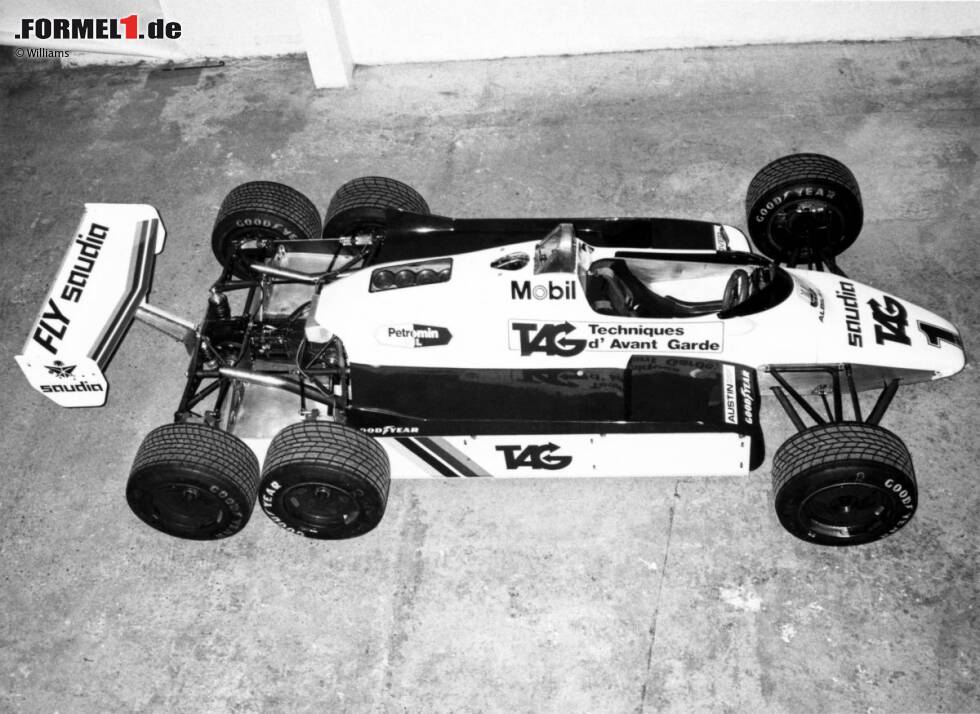 Foto zur News: Der legendäre Williams-Ford FW07D mit sechs Rädern wurde 1982 getestet, aber nie im Rennen eingesetzt.