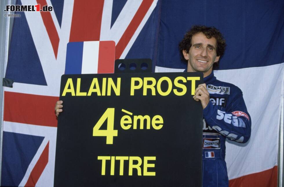 Foto zur News: Nach einem Jahr Pause kommt &quot;Professor&quot; Alain Prost zurück, um ein viertes und letztes Mal Weltmeister zu werden. Teamkollege: ein gewisser Damon Hill, damals noch völlig unbekannt.